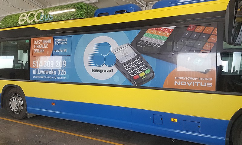 Oklejenie autobusu dla Kasjer.pl
