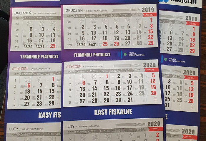 Kalendarze trójdzielne dla Kasjer.pl